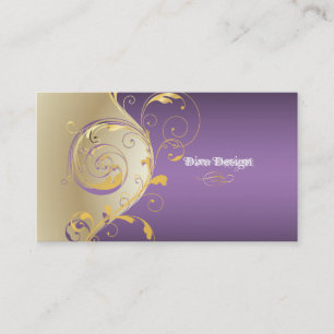 PixDezines Filigree+virvlar/guld+lila/DIY Visitkort