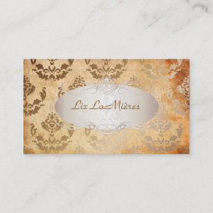 PixDezines firenze damask/faux parchment Visitkort