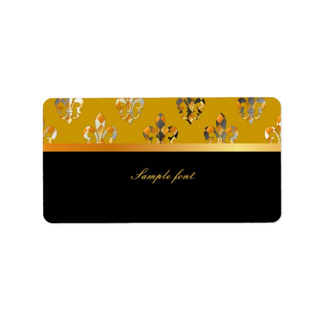 PixDezines Fleur de lis /DIY färg! Adressetikett (Framsidan)