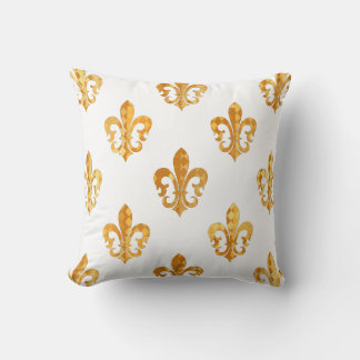 PixDezines fleur de lis/guld/svart/DIY-bakgrund Kudde