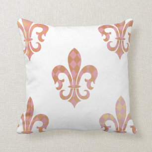 PixDezines fleur de lis/rosa/guld/DIYbackground Kudde