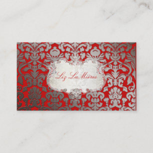 PixDezines flora damask/faux platinum/diy färg Visitkort
