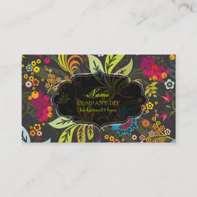 PixDezines - flora/DIY-bakgrund färg Visitkort (Framsida)