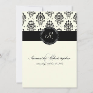 PixDezines Florentius Damask DIY färg, elfenben Inbjudningar