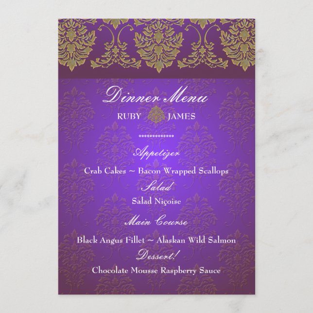 PixDezines florentius damask menu/faux guld Meny (Framsida)