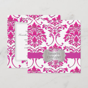 PixDezines FLORENTIUS DAMASK/SHOCK ROSA Inbjudningar
