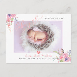 PixDezines Flowers+Flicka, Faux Foil Script Meddelande Vykort