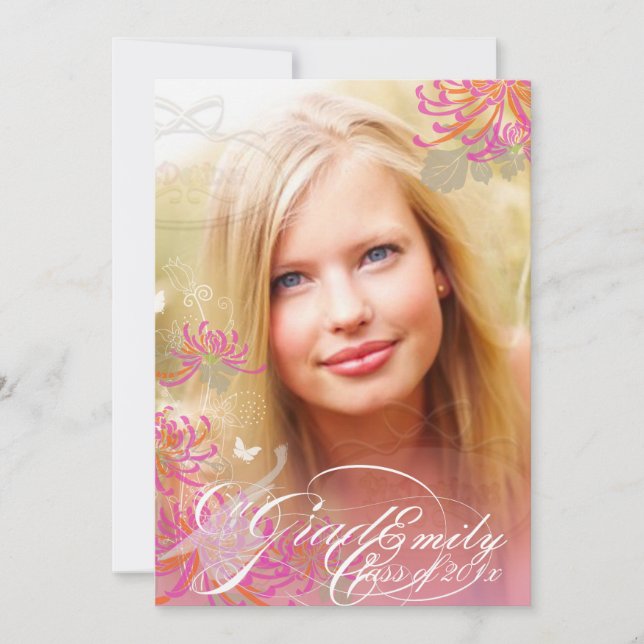 PixDezines Flowers Studenten Inbjudningar (Framsida)