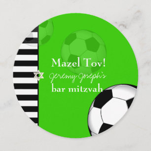 PixDezines fotboll bar mitzvah/gör-det-själv färg Inbjudningar