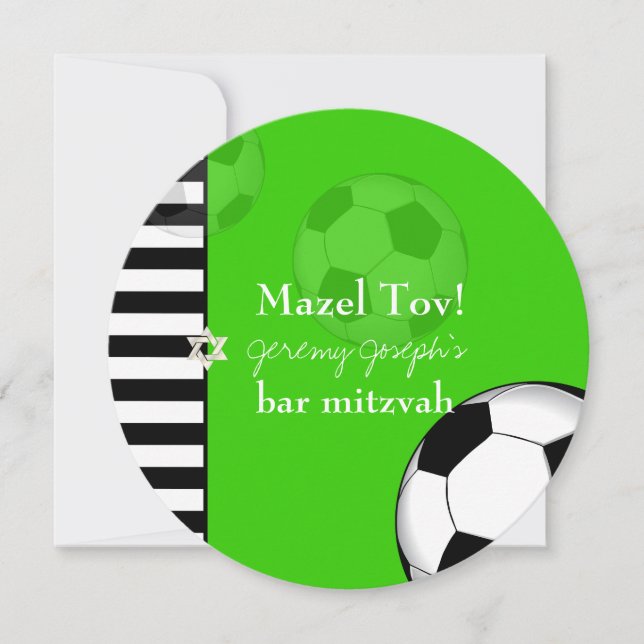 PixDezines fotboll pub mitzvah/DIY färg Inbjudningar (Framsida)