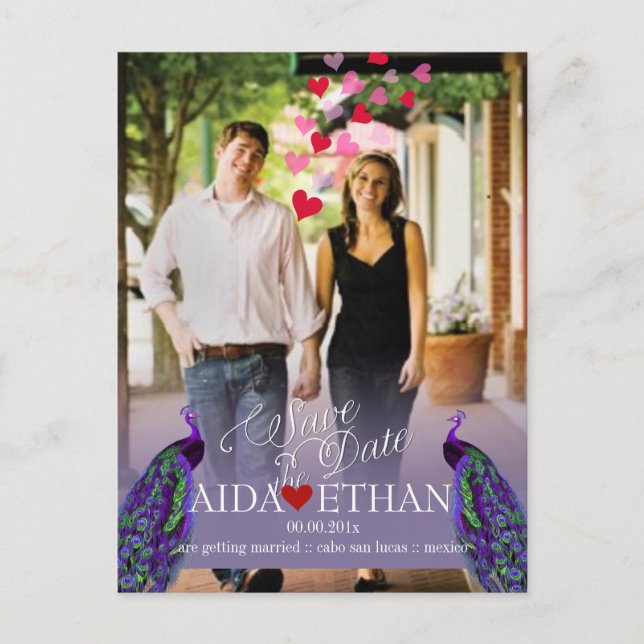 PixDezines-foto+peace/save date Meddelande Vykort (Framsida)