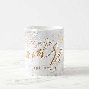 PixDezines Framtida Mrs/Faux Guld/Modern skript Kaffemugg