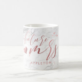 PixDezines Framtida Mrs/Faux Ro Guld/Modern skript Kaffemugg