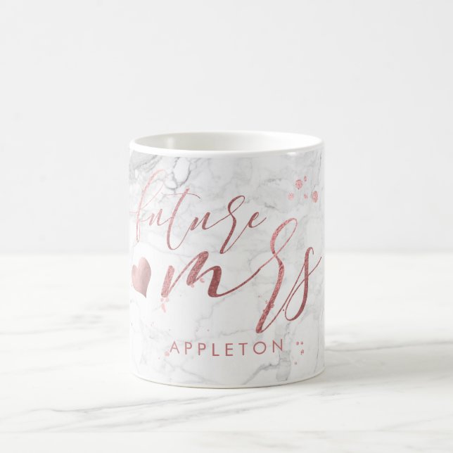 PixDezines Framtida Mrs/Faux Ro Guld/Modern skript Kaffemugg (Center)