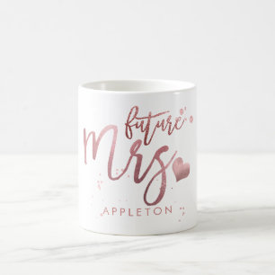 PixDezines Framtida Mrs/Faux Ro Guld/Modern skript Kaffemugg