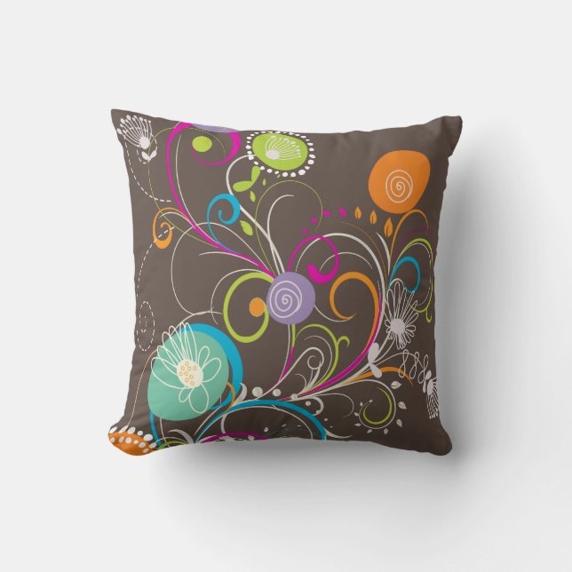 PixDezines funky dandelions/dyy-bakgrund Kudde (Framsida)