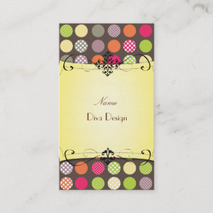 PixDezines Funky Polka dots BusinessCard Visitkort