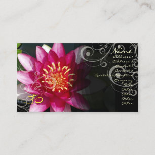 PixDezines Fuschia lotus + pärlglänsande virvlar Visitkort