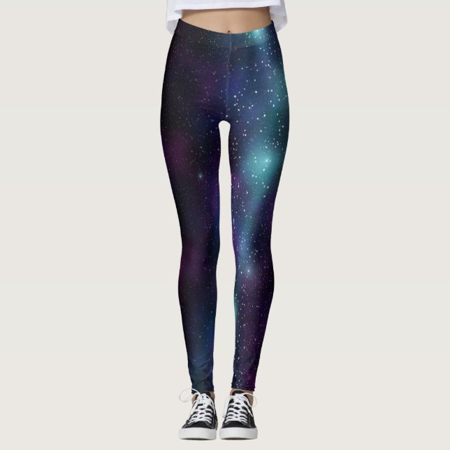 PixDezines Galaxy / Kosmisk Energi Leggings (Framsida)