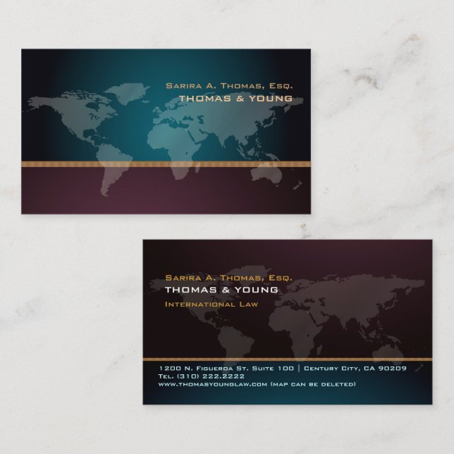 PixDezines går globalt, världskarta Visitkort (Fram/baksida)