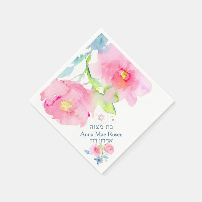 PixDezines Garden Ro,  Rosa Mitzvah Pappersservett (Hörn)