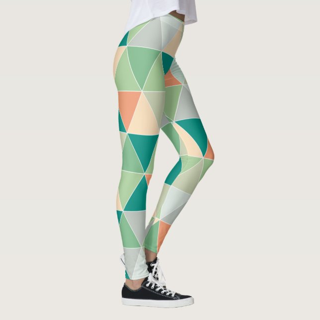 PixDezines Geometric/Triangles/Neon Färg Leggings (Höger)