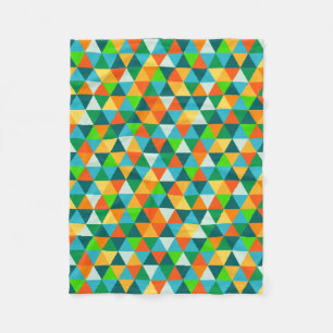PixDezines geometrisk skog grön/orange/teal Fleecefilt