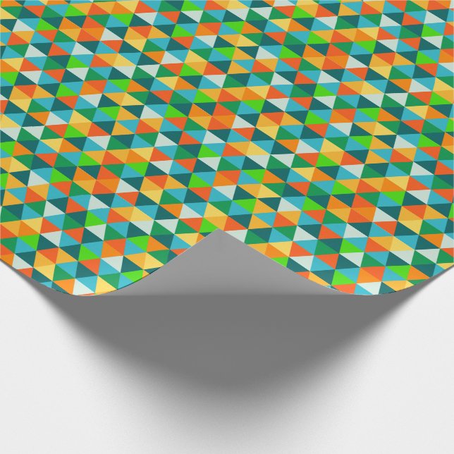 PixDezines geometriska skogsgröna/orange/teal-färg Presentpapper (Hörn)