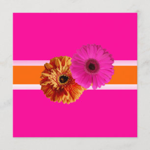 PixDezines Gerber, orage+passion rosa/diy färger Inbjudningar