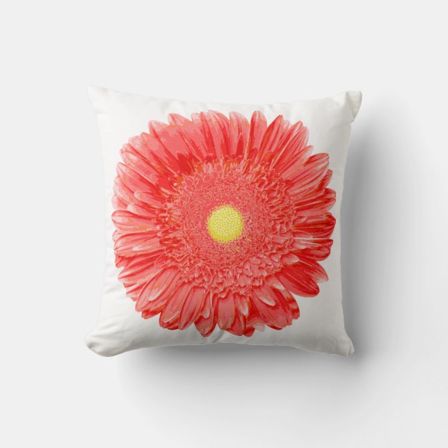 PixDezines gerbera-daisy/dyy-bakgrund Kudde (Framsida)