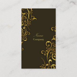 PixDezines Gilded järn swirls/mörk choklad/guld Visitkort