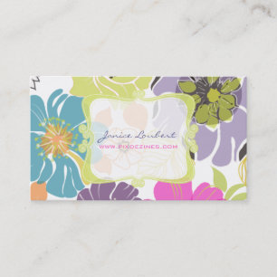 PixDezines glada retro tropiska blommor/DIY-färg Visitkort
