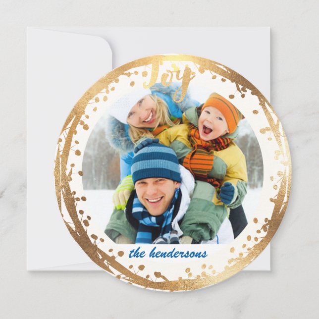 PixDezines glädje, falsk guldkrans/julkort Julkort (Framsida)