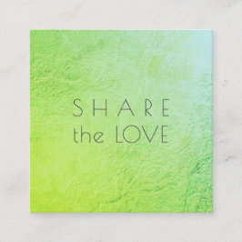 PixDezines Glam  Kärlek Grönt Ombre Fyrkantigt Visitkort