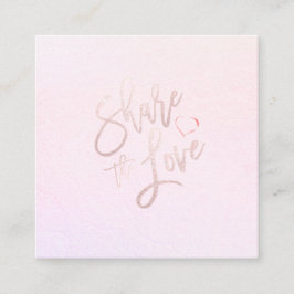 PixDezines Glam  Kärlek  Rosa Heart Fyrkantigt Visitkort