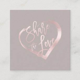 PixDezines Glam Kärlek Rosa Heart Fyrkantigt Visitkort
