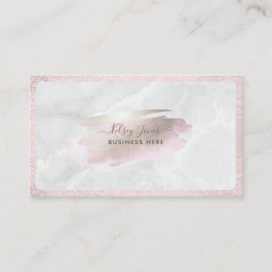 PixDezines Glam Rosa+Silver +Marble Visitkort