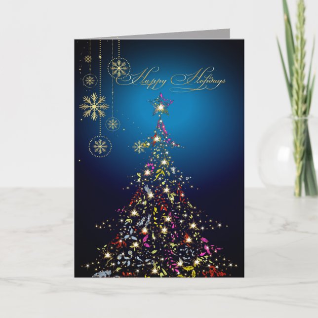 PixDezines Gnistrande Julgran|DIY färg... Helgkort (Framsida)