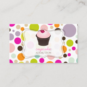 PixDezines gör cupcake+regnbåge prickar Visitkort
