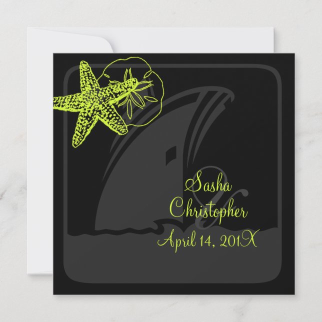 PixDezines gör-det-själv färg/Sjöstjärna/Strand+Kr Inbjudningar (Framsida)