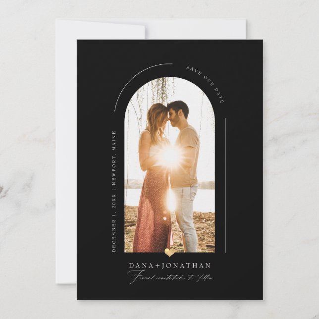 PixDezines Gör-det-själv färgbåge ram sparad datum Inbjudningar (Framsida)