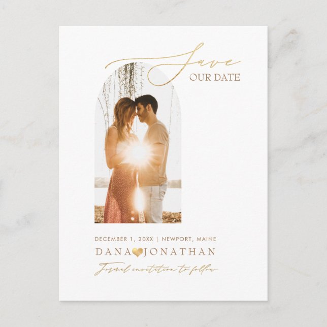 PixDezines gör-det-själv färgbågsram Spara datumet Vykort (Framsida)