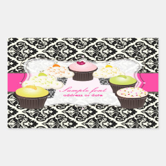 PixDezines gör-det-själv-färger, cupcake+olivia da Rektangulärt Klistermärke