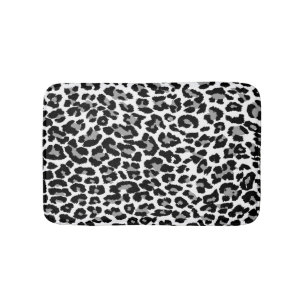PixDezines Grått Leopard Skriv ut/DIY-bakgrund fär Badrumsmatta