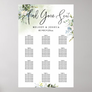 PixDezines Greenery Calligraphy, Sittdiagram Poster