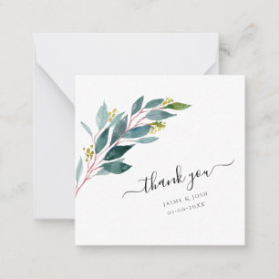 PixDezines Greenery Watercolor Eucalyptus Gren Anteckningskort