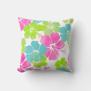 PixDezines gröna hibiskuslag/diy bakgrund Kudde