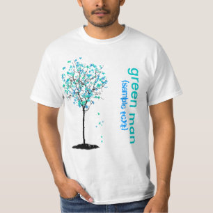 PixDezines Grönt man, blå mapel Tee