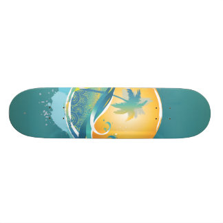 PixDezines Grunge Aloha ♥ ♥ ♥ ♥ Old School Skateboard Bräda 21,6 Cm