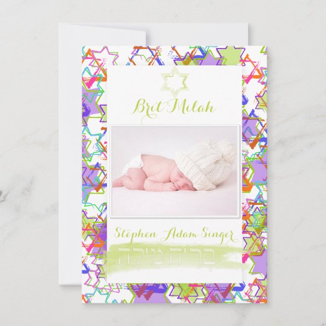 PixDezines grunge stjärnor/brit milah Inbjudningar (Framsida)